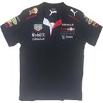 Erkek Polo Yakalı Redbull Baskılı Kısa Kollu Siyah Tişört Etp-Hndr - 6XL