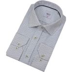 Erkek Puantiyeli Slim Fitt Uzun Kol Gömlek 2403 BGL-ST04376 LACİVERT XL