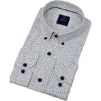 Erkek Puantiyeli Slim Fitt Uzun Kol Gömlek 2420 BGL-ST04382 - Beyaz