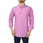 Erkek Puantiyeli Spor Gömlek DYM-9585 PEMBE 4XL