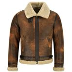 Erkek RAF Aviator B3 Shearling Flying Vintage Hakiki Pilot Ceket - Doğal Koyun Derisi Shearling Suni Kürk Saf Deri Ceket - Kış Dış Giyim Kıyafet Sıcak Gerçek - Erkek Bomber Ceket, bakır, L