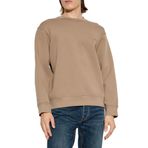 Erkek Rahat Çift Jarse Yuvarlak Yaka Logo İşlemeli Kahverengi Sweatshirt EM002906 AF10013-M6175