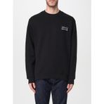 Erkek Rahat Kalıp Logo Etiketli Yuvarlak Yaka%100 Pamuklu Uzun Kollu Siyah Sweatshirt 79GAIP02CF01P-899