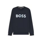 Erkek Rahat Kesim Yuvarlak Yaka Kısa Kollu%100 Pamuklu Lacivert Sweatshirt 50531310-404