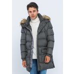 Erkek Regular Fit Astarlı Rahat Giyim İç Cepli Mont ANTRASİT 3XL