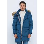Erkek Regular Fit Astarlı Rahat Giyim İç Cepli Mont İNDİGO 3XL
