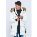 Erkek Regular Fit Astarlı Rahat Giyim İç Cepli Mont OFF WHITE 3XL