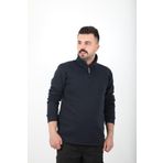 Erkek Regular Fit Balıkçı Yaka Uzun Kollu Lacivert Sweatshirt LACİVERT-3XL