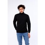 Erkek Regular Fit Balıkçı Yaka Uzun Kollu Siyah Sweatshirt SİYAH-XL