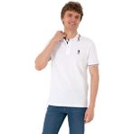 Erkek Regular Fit Beyaz Polo Yaka Basic Tişört - 5XL