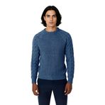 Erkek Regular Fit Bisiklet Yaka Saç Örgü Detaylı Triko Kazak Soğuk Günler İçin Rahatlık Sunar -Indigo-L