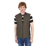 Erkek Regular Fit Bomber Yaka Cepli Kapitone Scuba Kumaş Fermuar Detaylı İnce Yelek HAKİ S