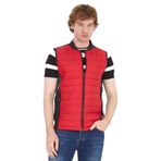 Erkek Regular Fit Bomber Yaka Cepli Kapitone Scuba Kumaş Fermuar Detaylı İnce Yelek KIRMIZI L