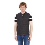 Erkek Regular Fit Bomber Yaka Cepli Kapitone Scuba Kumaş Fermuar Detaylı İnce Yelek SİYAH XXL