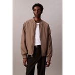 Erkek Regular Fit Fermuarlı Bomber Ceket - Bej - XL