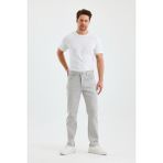 Erkek Regular Fit Geniş Paça Yüksek Bel Casual Kot Pantolon - Açık Gri - 36