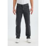 Erkek Regular Fit Geniş Paça Yüksek Bel Casual Kot Pantolon - Antrasit - 42