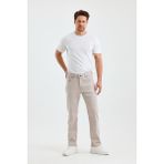 Erkek Regular Fit Geniş Paça Yüksek Bel Casual Kot Pantolon - Bej - 36