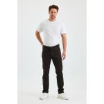 Erkek Regular Fit Geniş Paça Yüksek Bel Casual Kot Pantolon - Koyu Haki - 34