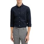 Erkek Regular Fit Gömlek Yaka Uzun Kollu Lacivert Gömlek MW0MW41059-DW5