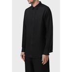 Erkek Regular Fit Gömlek Yaka Uzun Kollu Siyah Gömlek XM001221 AF14619-UC001