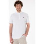 Erkek Regular Fit Hakim Yaka Beyaz Basic Tişört - 2XL
