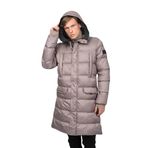 Erkek Regular Fit Kapüşonlu Çok Cepli Eldivenli Rüzgar ve Su Geçirmez Şişme Kışlık Uzun Mont VİZON L
