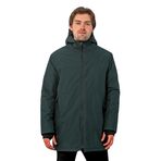 Erkek Regular Fit Kapüşonlu Fermuarlı Çok Cepli Kışlık Klasik Mont KOYU YEŞİL XXL