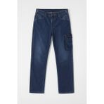 Erkek Regular Fit Kargo Cepli Jean Pantolon - Koyu Mavi - 30