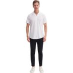 Erkek Regular Fit Kısa Kol Gömlek - 2XL - Beyaz