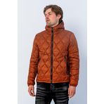 Erkek Regular Fit Kışlık Çok Cepli Fermuarlı Kapitone Şişme Mont KİREMİT XL