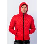 Erkek Regular Fit Kışlık Çok Cepli Fermuarlı Kapitone Şişme Mont KIRMIZI 3XL