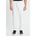 Erkek Regular Fit Klasik Kesim Beli Lastikli Bağcıklı Koyu Beyaz Jogger Pantolon