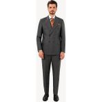 Erkek Regular Fit Kruvaze Takım Elbise - 48 / 6 - Gri - 4 Drop