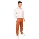 Erkek Regular Fit Normal Kesim Chino Jogger Lastikli Düz Paça Pantolon (KİREMİT, XXL)