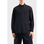 Erkek Regular Fit Pamuklu Tüm Yüzeyde Ton Sür Ton Logolu Uzun Kollu Lacivert Gömlek XM000197 AF12179-UB101