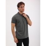 Erkek Regular Fit Polo Yaka Waffle Basic Tişört - Antrasit - M