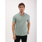 Erkek Regular Fit Polo Yaka Waffle Basic Tişört - Su Yeşili - M
