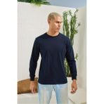 Erkek Regular Fit Uzun Kol Lacivert T-Shirt C3T1N5 - 5XL