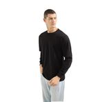 Erkek Regular Fit Uzun Kol Siyah T-Shirt C3T1N5 SİYAH M