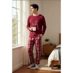 Erkek Regular Kalıp Polar Pijama Takımı Ev giyim Rahat Kalıp Fonksiyonel Dayanıklı Şık