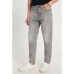 Erkek Relax Fit Geniş Kesim Boru Paça Denim Yıkamalı Taşlamalı Esnek Gri Jean Kot Pantolon