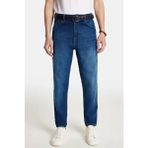 Erkek Relax Fit Geniş Kesim Boru Paça Yıkamalı Taşlamalı Boyfriend Esnek Lacivert Jean Kot Pantolon - 33
