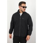 Erkek Relaxed Krinkıl Kumaş Baharlık & Yağmurluk Siyah Ceket - XL