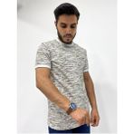 Erkek Renkli Desenli Kısa Kollu Tişört - Beyaz - XL