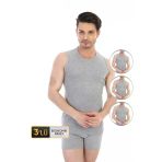 Erkek Ribana Kolsuz Spor Gri Atlet 920 3'lü Ekonomik Paket