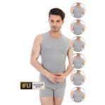 Erkek Ribana Kolsuz Spor Gri Atlet 920 6'lı Ekonomik Paket