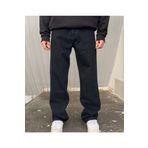 Erkek Salaş Baggy Jeans Fly Siyah Kot Pantolon