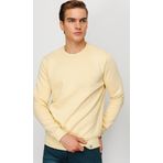 Erkek Sarı Bisiklet Yaka Sweatshirt