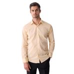 Erkek Sarı Slim Fit Uzun Kollu Gömlek
